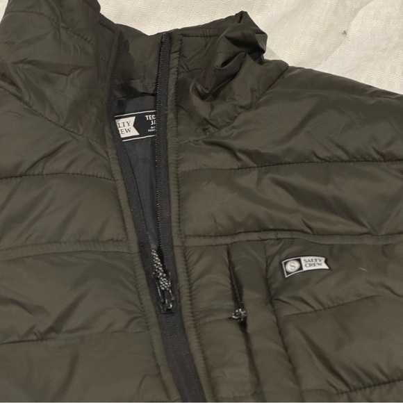 Salty Crew Barrier Vest Military Green Technical Quilted Puffer Utility Small - Picture 2 of 10